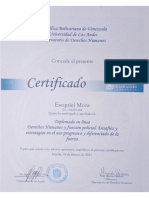 Certificado Esequiel Mora