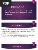 Cleavage: Cleavage Is A Series of Extremely Rapid Mitotic Divisions That Immediately Follow Fertilization