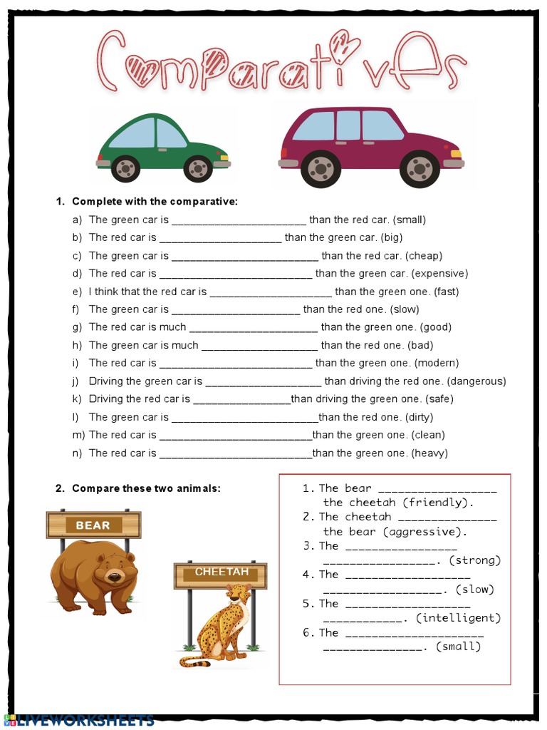 Complete With The Comparative | PDF