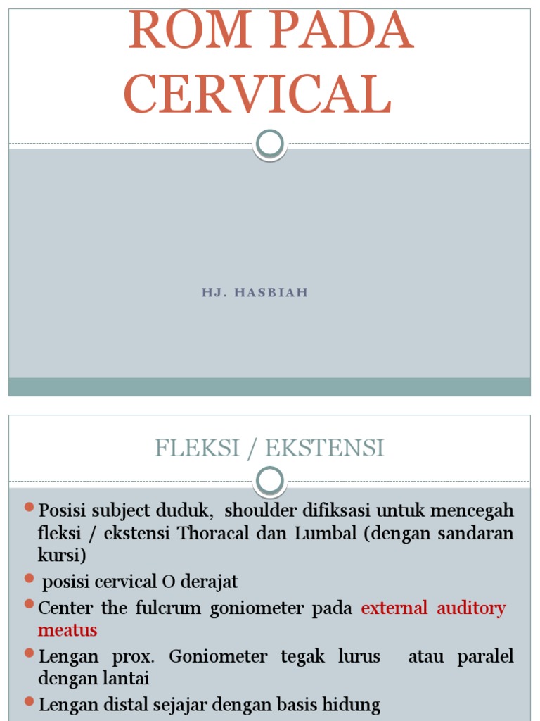 PENGUKURAN ROM PADA CERVICAL Baru | PDF | Kajian Bahasa Asing ...