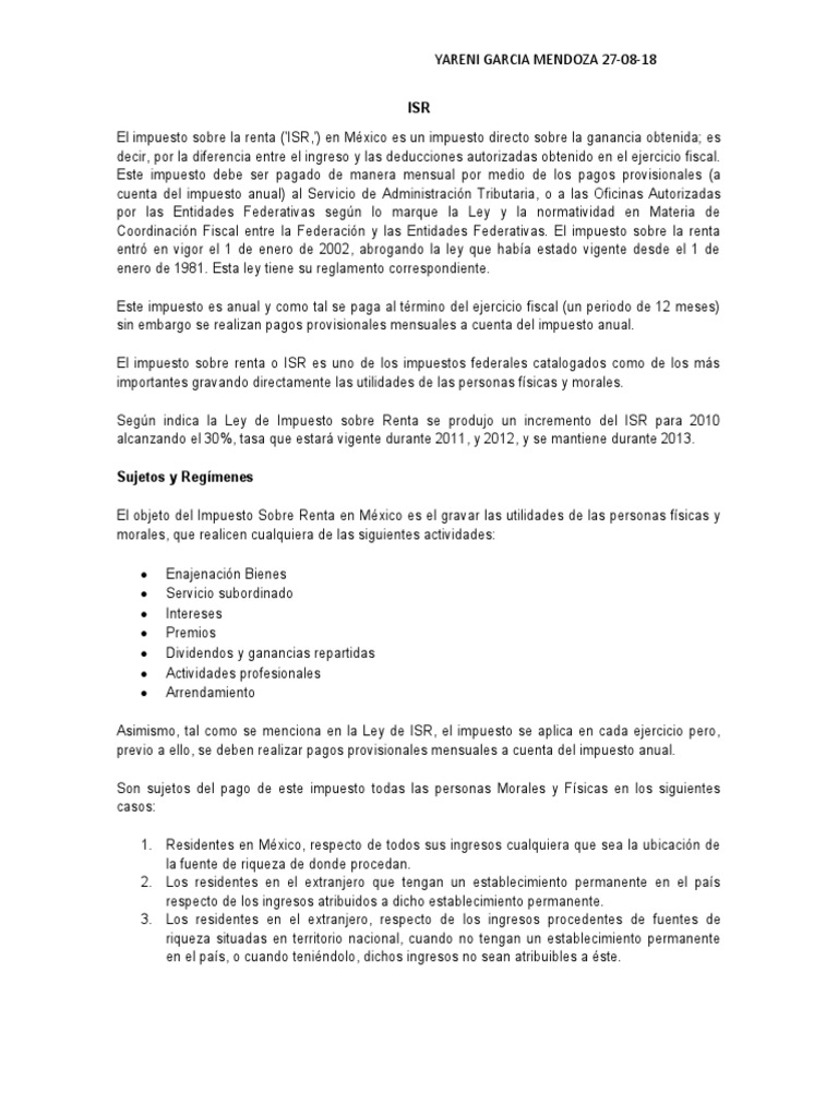 Guía del ISR en México | PDF | Impuesto sobre la renta | Impuestos
