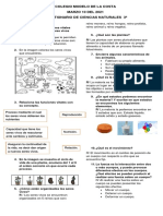 Cuestionario de Ciencias 3º Primer Periodo 2021