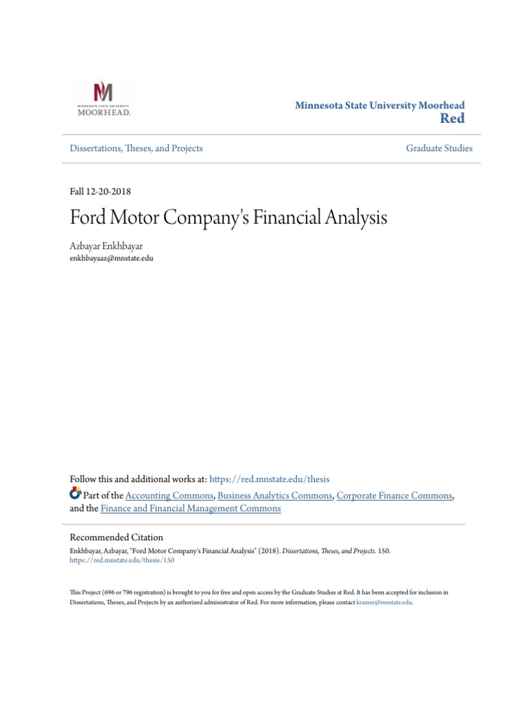 Ford Motor Company Financial Analysis | PDF | Lincoln Motor Company ...