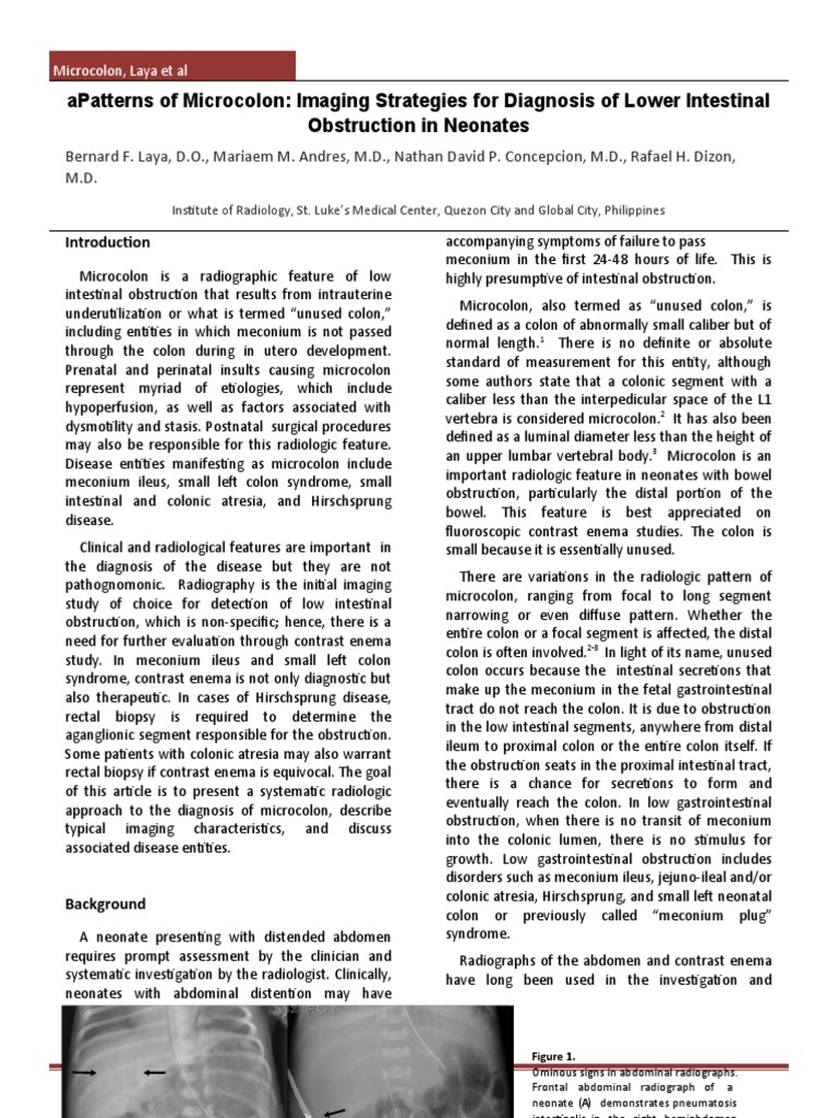 Microcolon Diagnosis in Neonates | PDF | Gastroenterology | Digestive ...