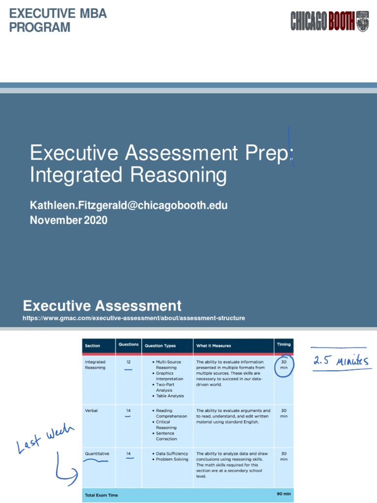 Executive MBA Program Executive Assessment Prep | PDF | Set ...