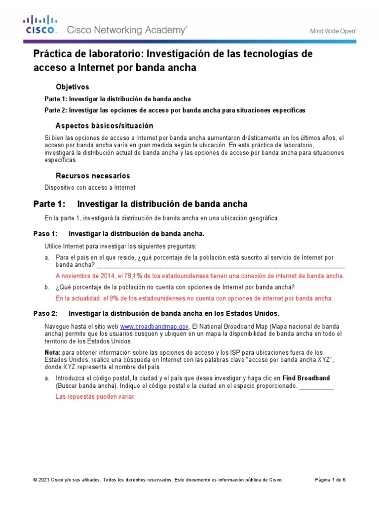 3.1.2.2 Lab Researching Broadband Access Technologies