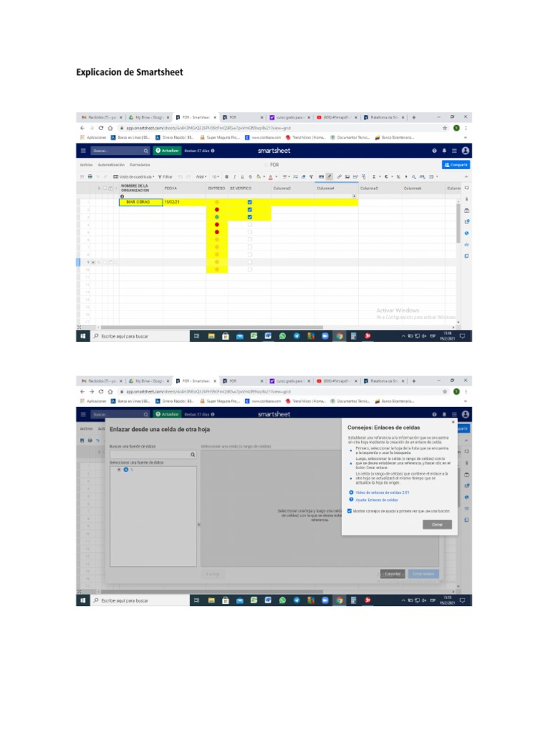 Explicacion de Smartsheet | PDF