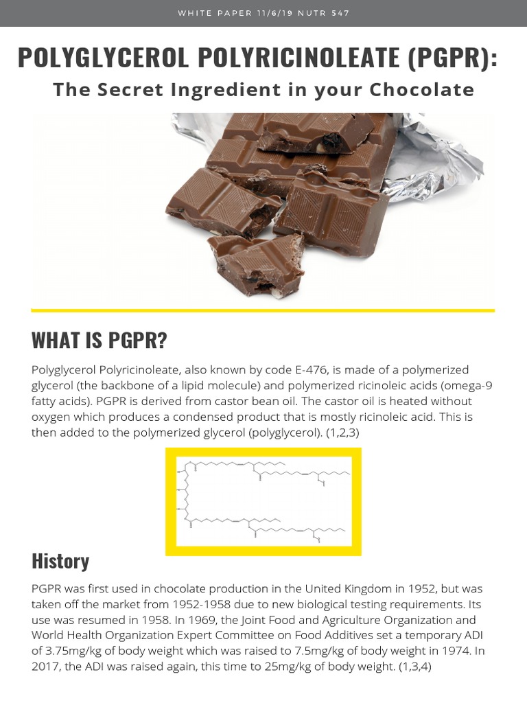 PGPR White Paper-7 | PDF | Chocolate | Food And Drink