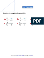 Les Fractions Exercice 8 Cinquieme