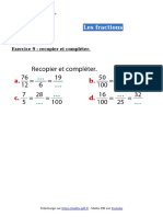 Les Fractions Exercice 9 Cinquieme