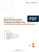 Basic Bootcamp #1 A Pleasure To Meet You: Lesson Transcript