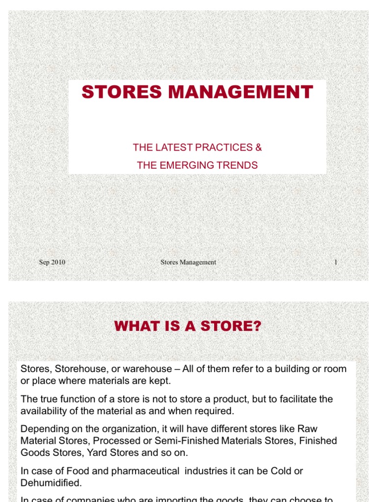Stores and Inventory Management Guide | PDF | Warehouse | Inventory