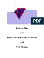 Business Plan. For. Touch of Class Custom Air Service. And. TLC Airlines