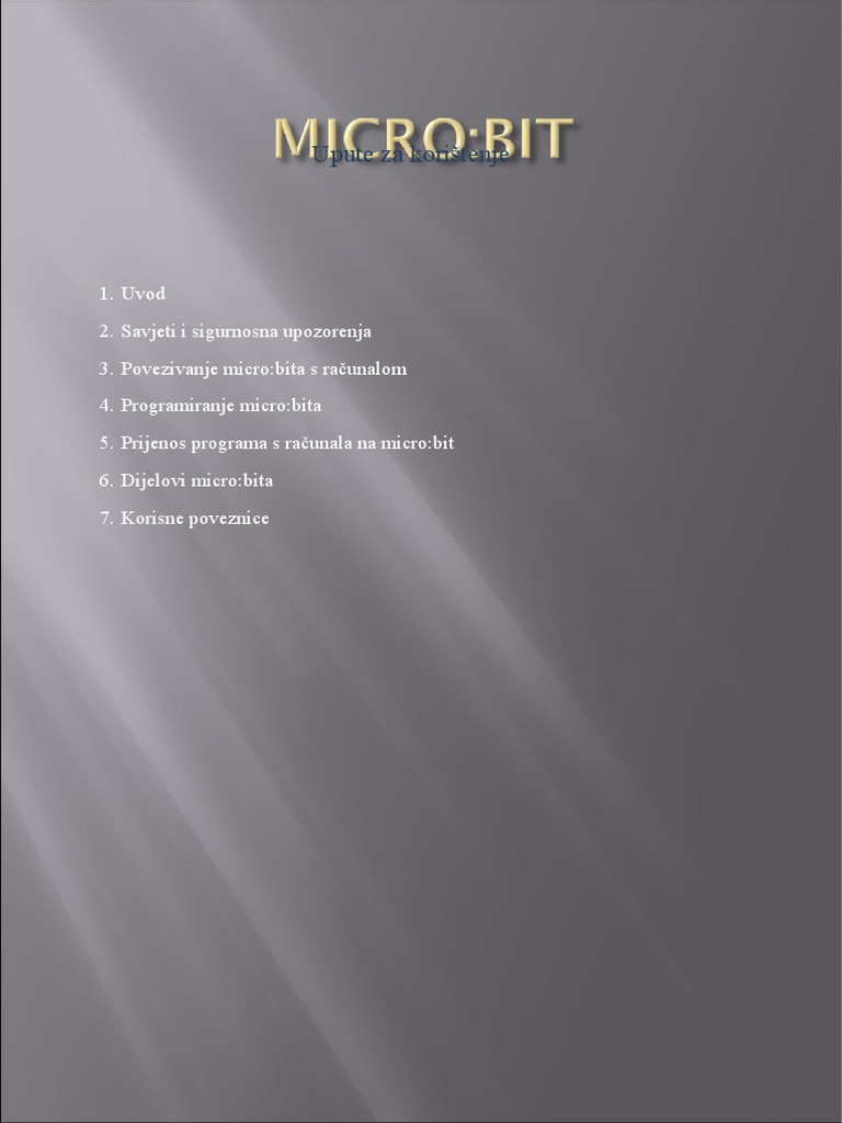Upute Za Koristenje Microbita | PDF