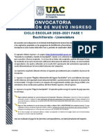 Convocatoria de Inscripción Nuevo Ingreso 2020 UAC