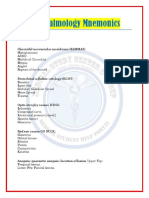 Opthamology Mnemonics