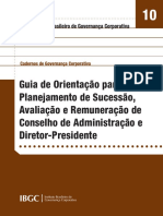 10 - Guia de Orientação para Planejamento de Sucessão, Avaliação e Remuneração de Conselho de Administração e Diretor-Presidente