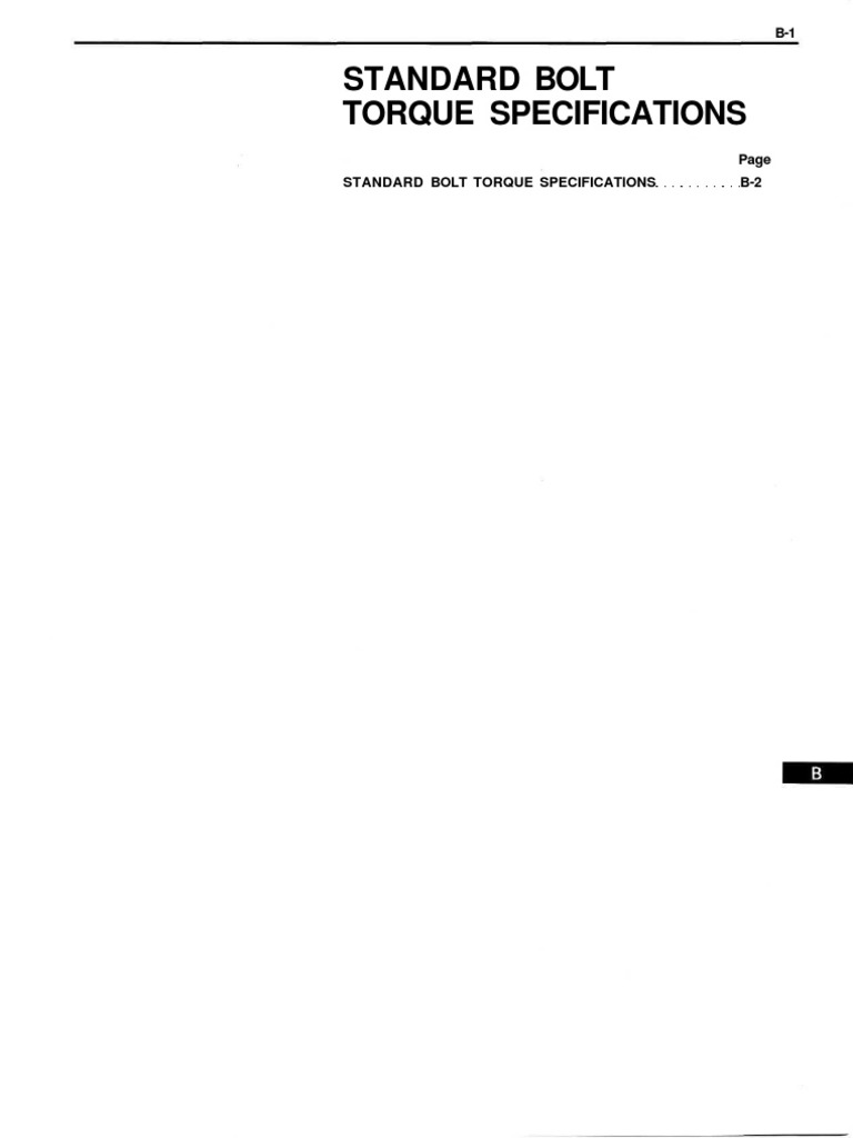Standard Bolt Torque Specifications Land Crusier J80 | PDF | Screw ...