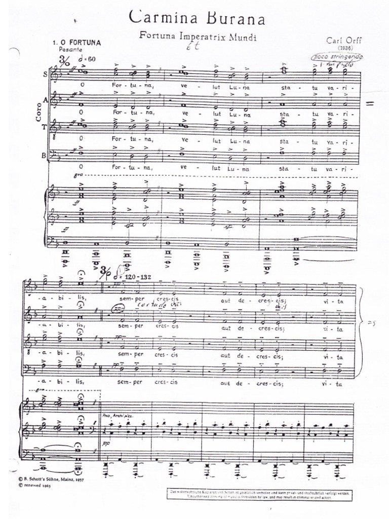 O Fortuna-Carmina Burana-Carl Orff | PDF