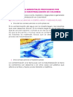 Problemas Ambientales Provocados Por Procesos de La Industrialización en Colombia