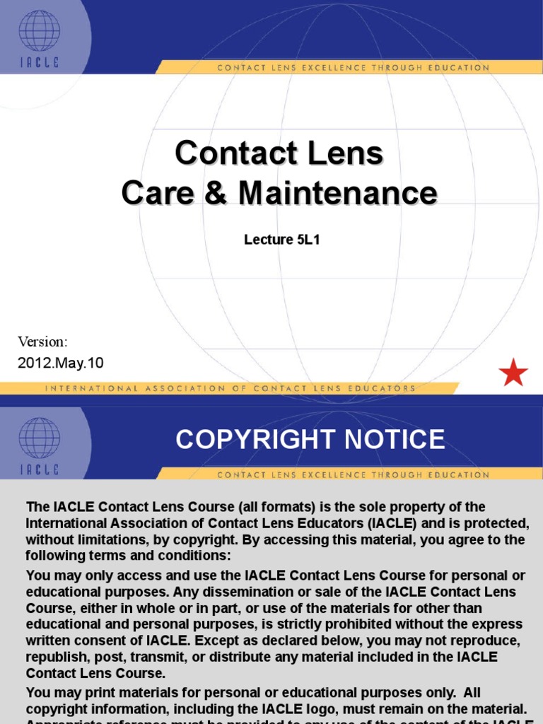 Contact Lens Care & Maintenance PDF Contact Lens Disinfectant
