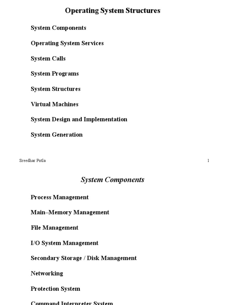 Operating System Structures | PDF | Operating System | Process (Computing)