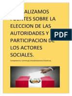 Analizamos Fuentes Sobre La Eleccion de Las Autoridades y La Participacion de Los Actores