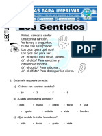 Ficha de Los Sentidos para Primaria