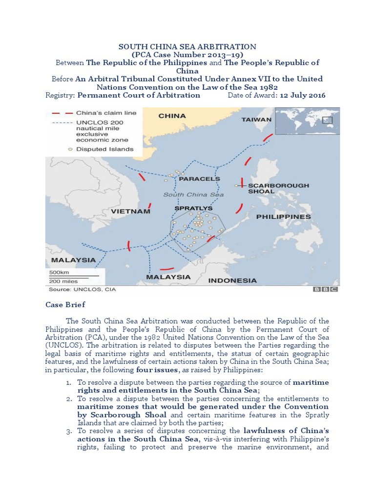 PH Vs China Arbitration Decision - Case Brief | PDF | South China Sea ...