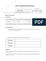 Ib Chemistry - Experiment Instructions: Effect of Temperature