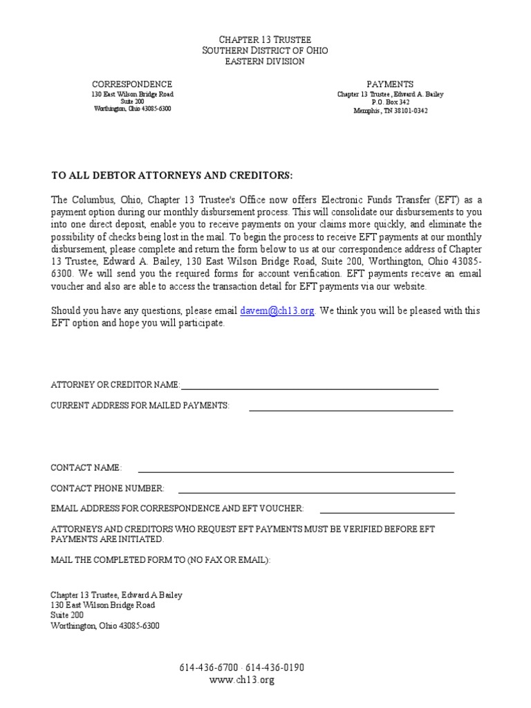 To All Debtor Attorneys and Creditors:: C 13 T S D O | PDF