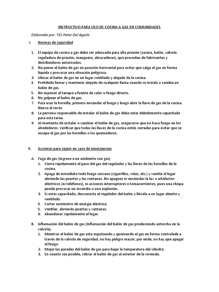 Cómo encender cocina a gas correctamente | PDF | Estufa de cocina | Gases
