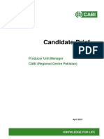 Candidate Brief: Producer Unit Manager CABI (Regional Centre Pakistan)