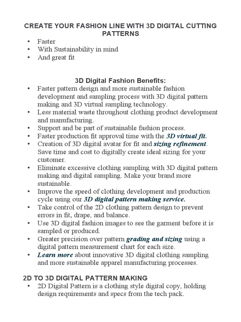 Create Your Fashion Line With 3D Digital Cutting Patterns: 3D Virtual ...