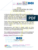 Aviso Emisión de Avalúo Catastral en Línea (Bienes Muebles) : WWW - Dgi.gob - Ni