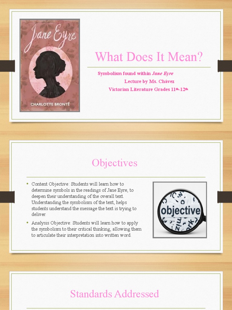 What Does It Mean Jane Eyre Lecture PDF Symbols Jane Eyre