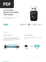 AC1300 Mini Wireless MU-MIMO USB Adapter: Mini Size & Big Performance