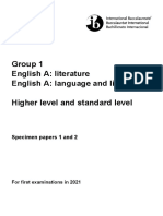 Specimen Papers 2021 - English