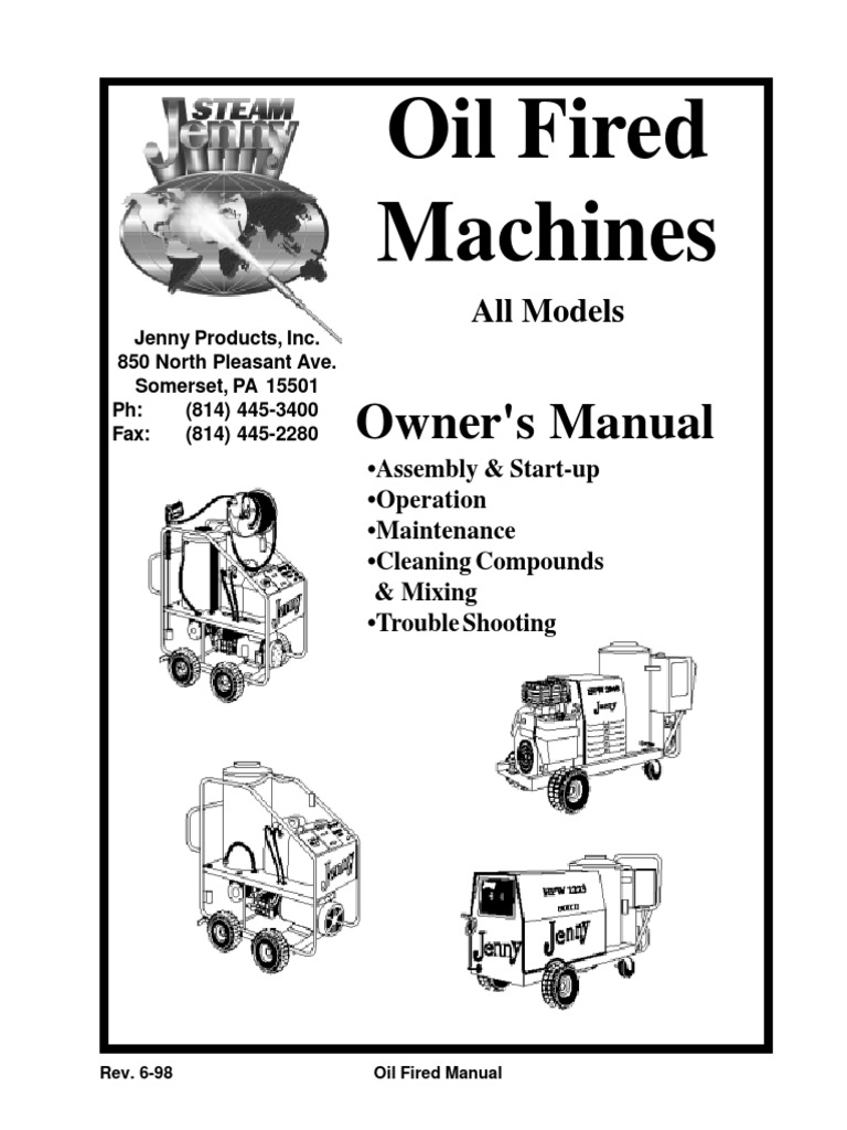 Steam Jenny Manual PDF Pump Valve