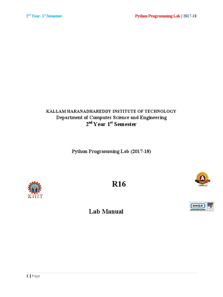 Python Lab Manual | Download Free PDF | Matrix (Mathematics) | Computer ...