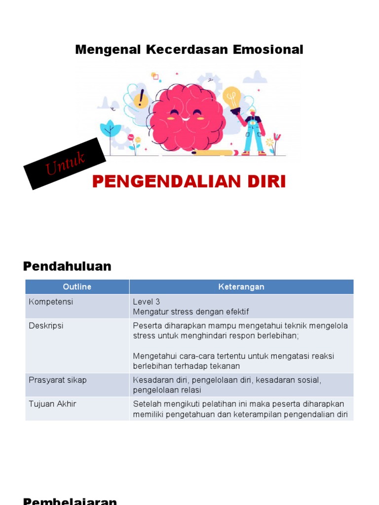 Kecerdasan Emosional dan Pengendalian Diri | PDF | Karier ...