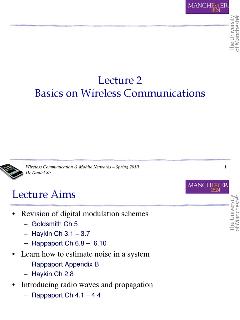 Wireless Communication Modulation Basics | PDF | Modulation | Decibel