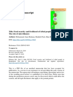 Accepted Manuscript: Title: Food Security and Livelihood of Tribal People in Bangladesh: The Role of Microfinance