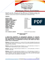 Bpoc Resolution No. 1 Series of 2019 Endorsing To Adopt Municipal Ordinance No. 6