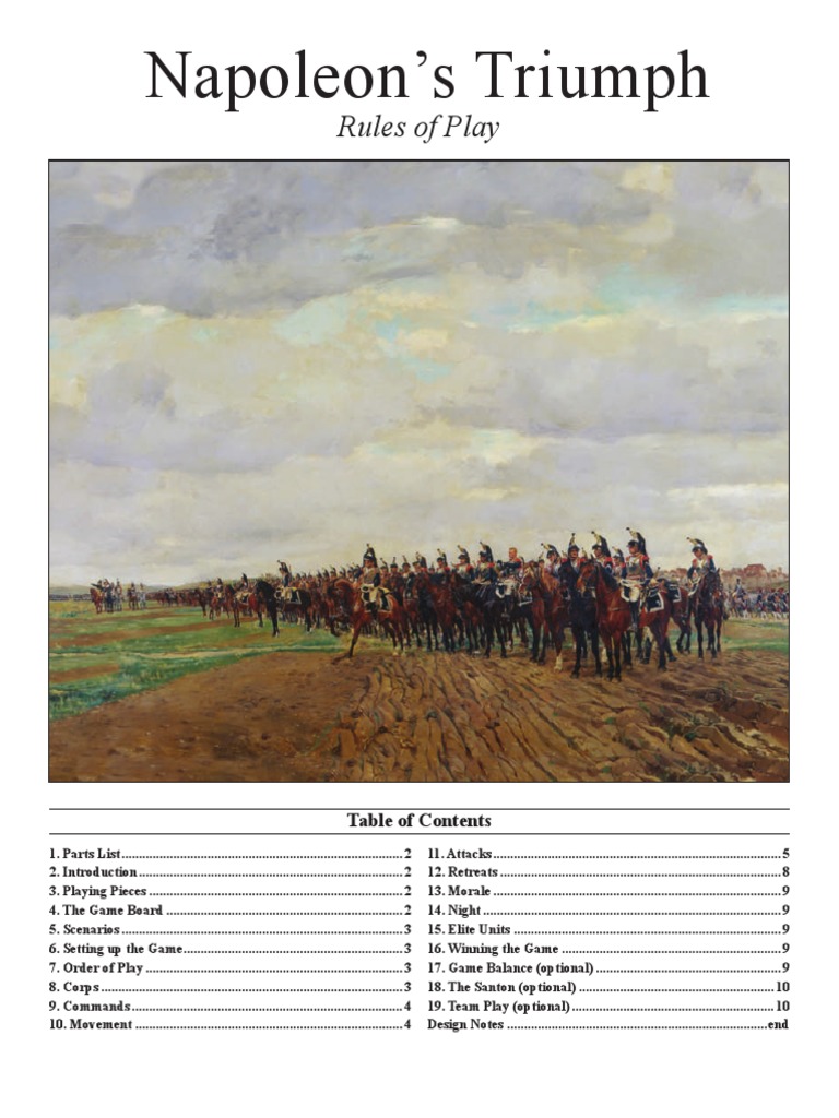 Napoleon's Triumph Rules of Play PDF Infantry Wars & Military