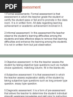 Type of Assessment