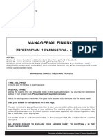 Managerial Finance: Professional 1 Examination - April 2018