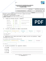 EVALUACION DE MATEMATICA UNIDAD 1 Numeros Hasta El 100.000