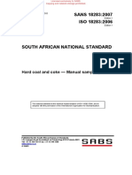 SANS 18283:2007 ISO 18283:2006: Hard Coal and Coke - Manual Sampling