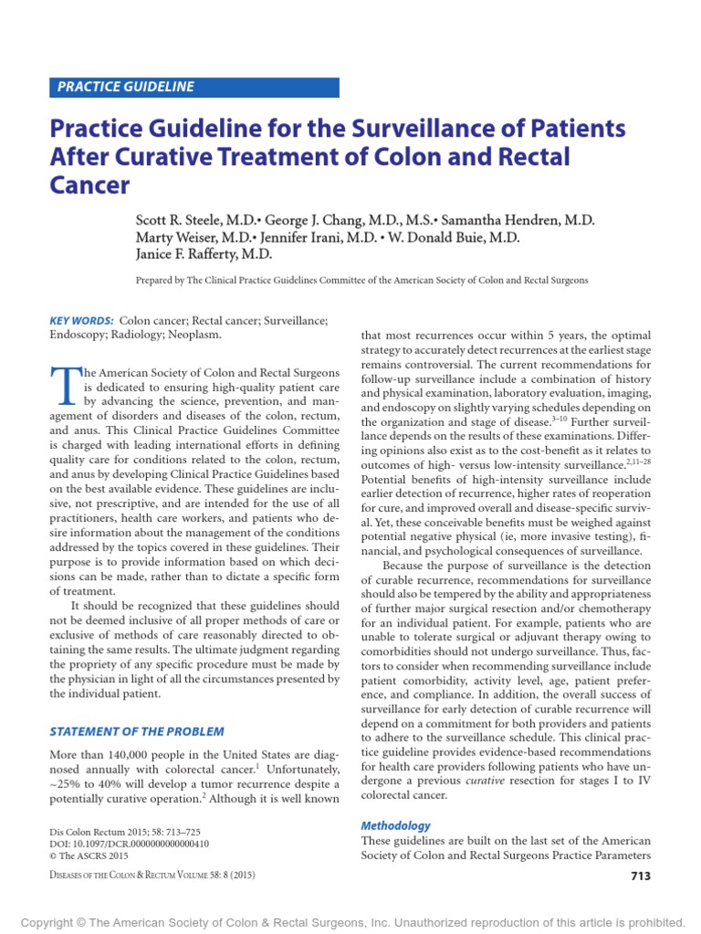 Practice Guideline For The Surveillance Of1 PDF